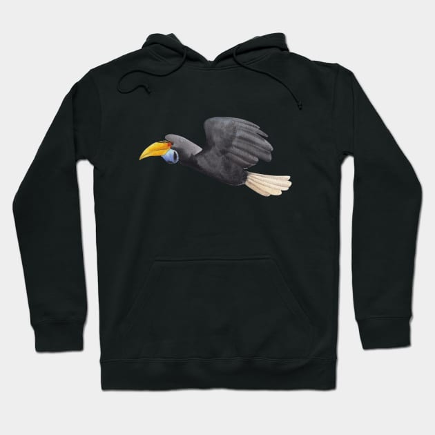 hornbill, southern ground hornbill, bird, yellow billed hornbill, graphic nature, birds, wildlife, nature Hoodie by bansalriya